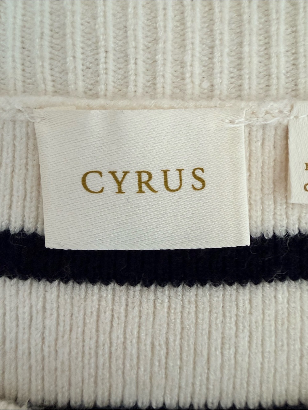 Cyrus | Lady Sweater | Cream & Black Breton Stripe Cardigan | Gold Buttons | S - Picture 5 of 12